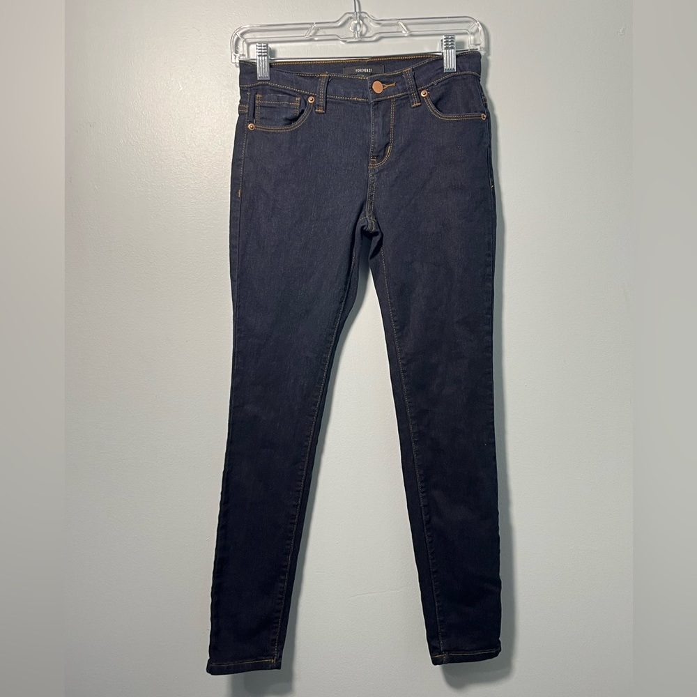 • Forever 21 Dark Wash Blue Skinny Jeans New Without Tags